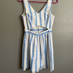 Striped dress with middle cutout